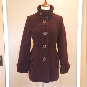 Old Navy Wool Coat Small Brown Warm Slimming